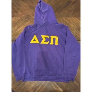 VTG Made In USA Purple Delta Sigma Pi Fraternity Hoodie Sweatshirt Large‎ |Q1